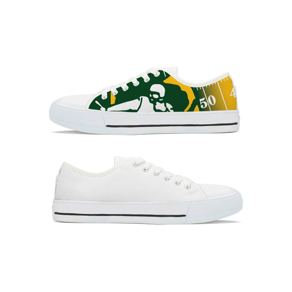 Women's Green Bay Packers Low Top Canvas Sneakers 002
